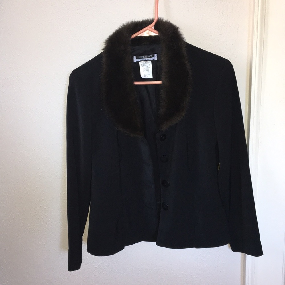 Faux fur lined blazer